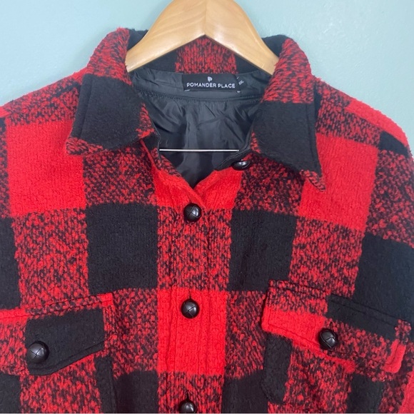 Pomander Place Buffalo Plaid Red Black Shacket Sz‎ XXL - Picture 3 of 6